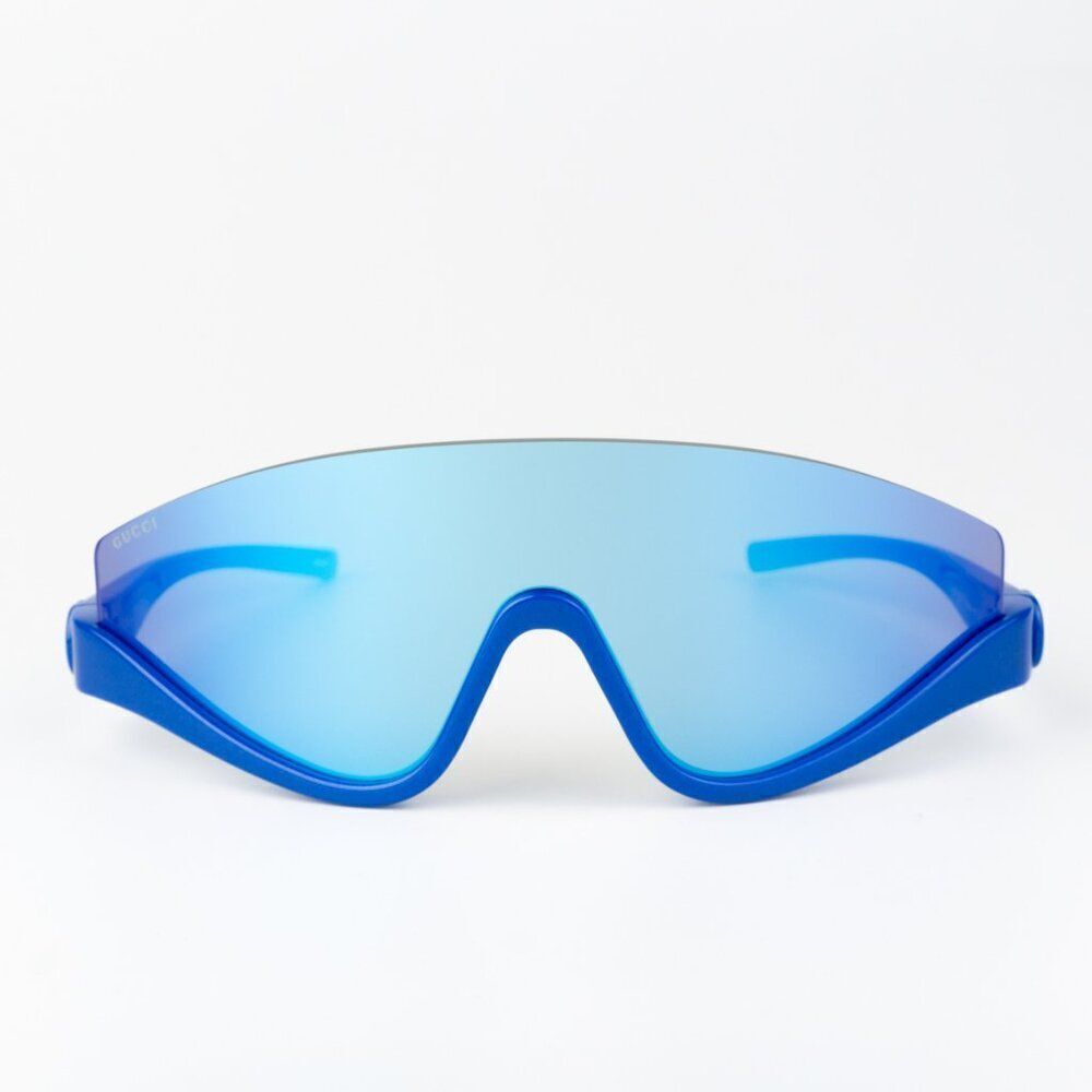 NEW Gucci GG1650S 010 Blue Mirror Unisex Shield Mask Sunglasses GG 1650S